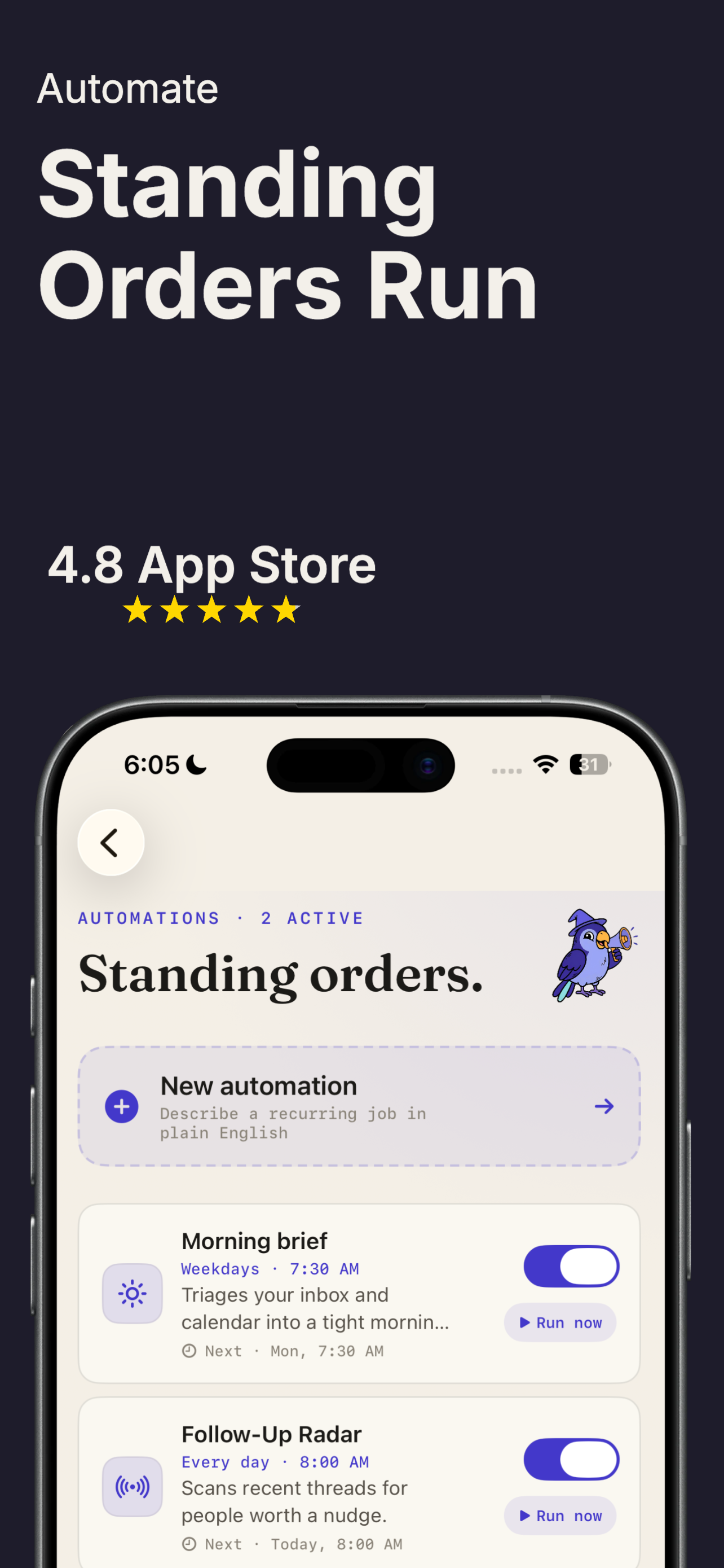 Oz on iPhone — one-tap approval inbox for reviewing and approving actions