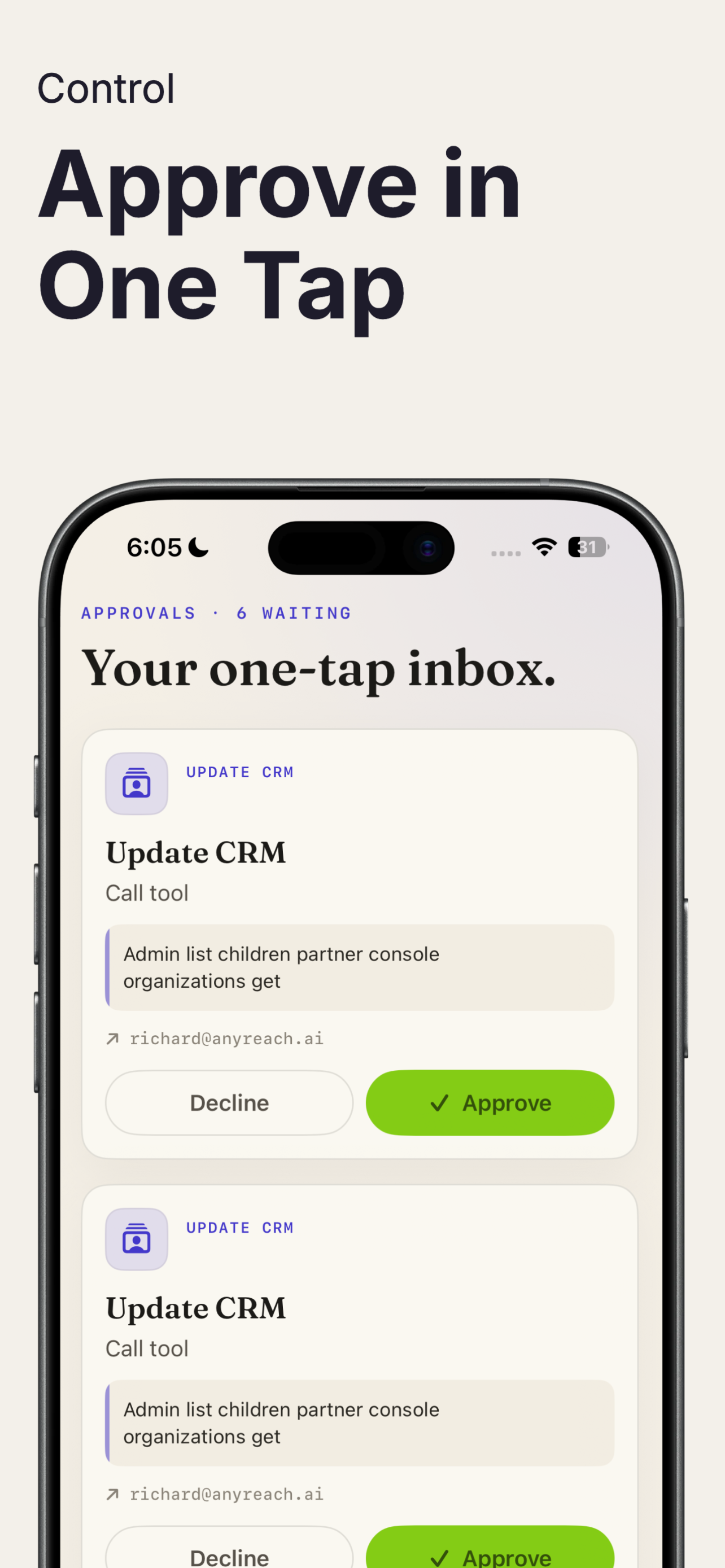 Oz on iPhone — standing orders automations running in the background